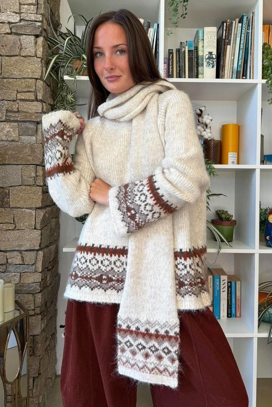 Moorland Fair Isle Knit Oatmeal